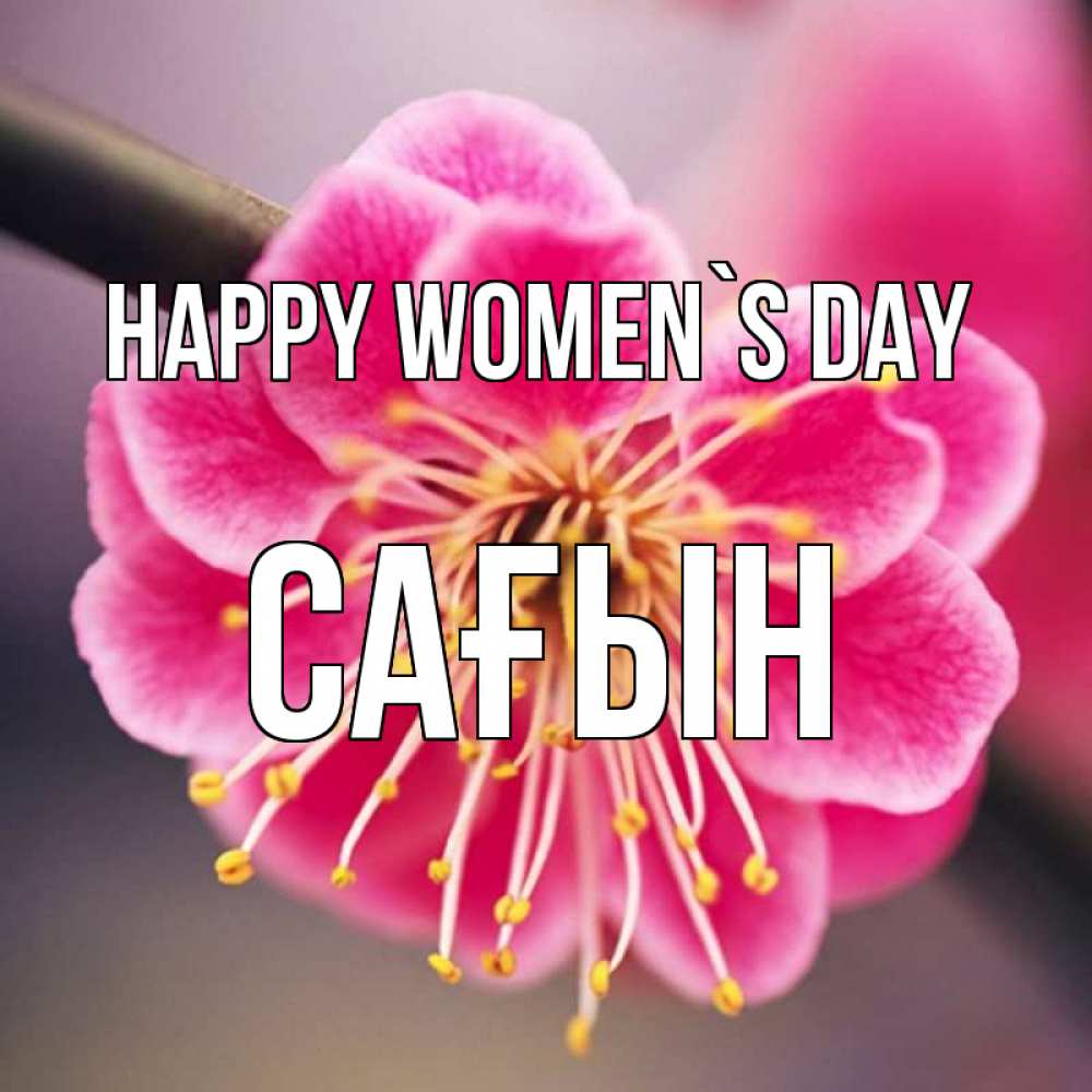 Greetings card с именем, САҒЫН happy women`s day цветы Greetings with text for free download 